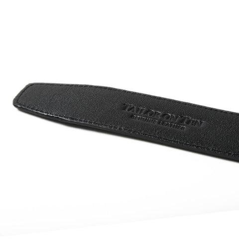 Thin Black Crosshatch Belt Strap